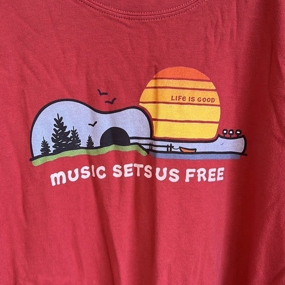 Life is Good MEN'S GUITARSCAPE SETS US FREE CRUSHER TEE SZ M - Picture 4 of 7